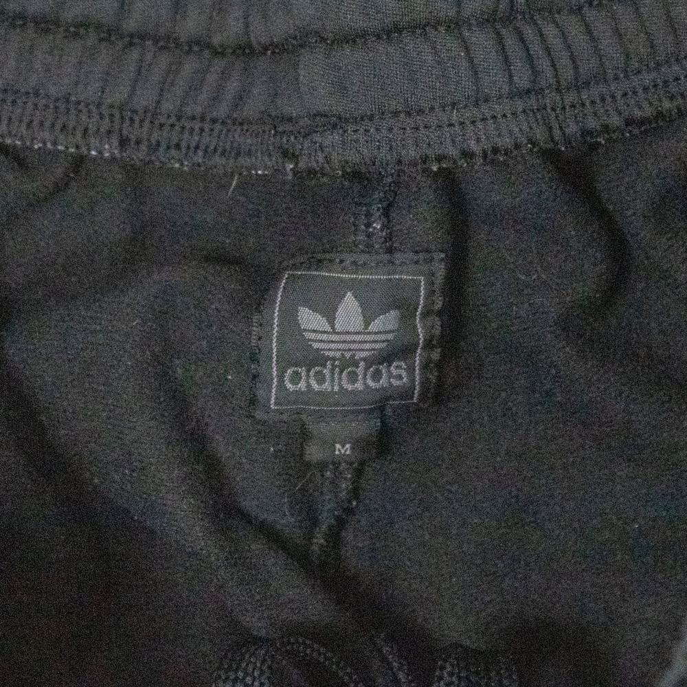Y2K 00's Adidas 3 Stripped Baggy Relax Fit Wide Legged Parachute Black Pant's - Picture 5 of 7